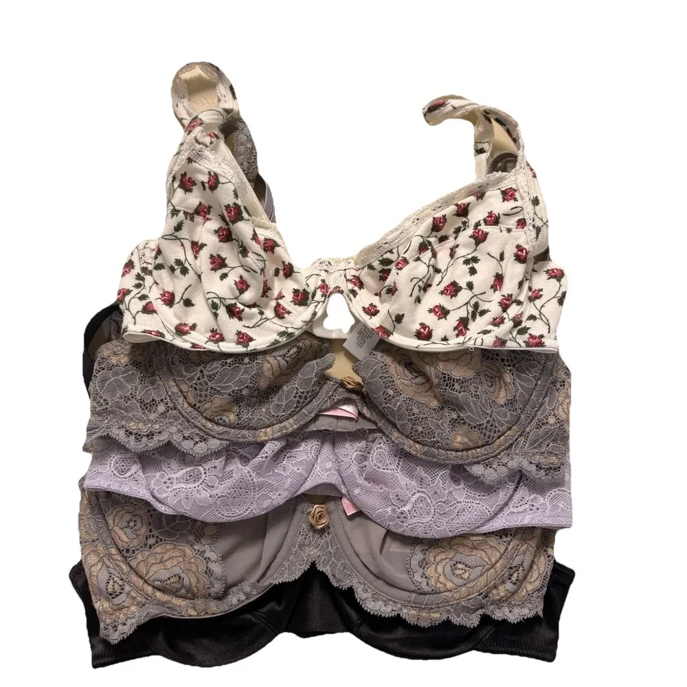 Vtg Y2K Victorias Secret/Ralph‎ Lauren BUNDLE Bras Size 34B/C Dainty Floral